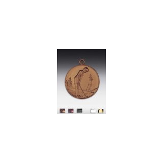 Medaille Minigolf - Frau mit se  50mm, bronzefarben in Metall