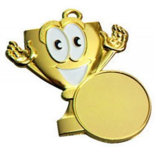 Medaille fr Kinder -gold- 42x46 mm, fr 25mm
