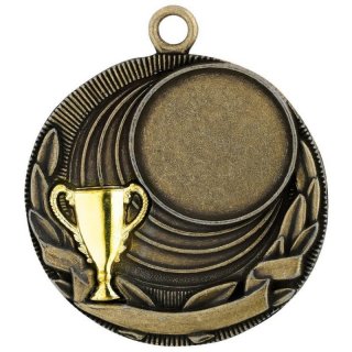 Medaille D=50mm,  Goldpokal gold neutral,   Band  und Montage sind im Preis enthalten