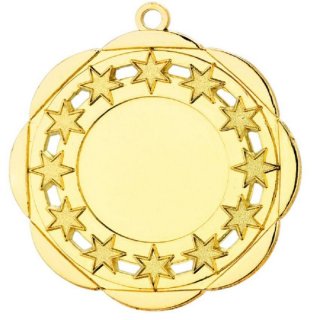 Medaille D=50mm,  gold, ,   Band, Emblem und Montage sind im Preis enthalten