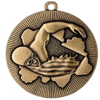 Medaille D=50mm Gold Schwimmen Material,   Band  und Montage sind im Preis enthalten