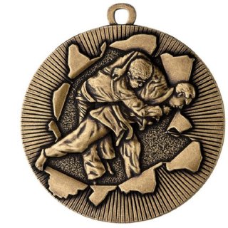 Medaille D=50mm Gold Judo Material,   Band  und Montage sind im Preis enthalten