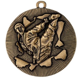 Medaille D=50mm Gold Karate Material,   Band  und Montage sind im Preis enthalten