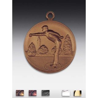 Medaille petan que mit se  50mm, bronzefarben in Metall