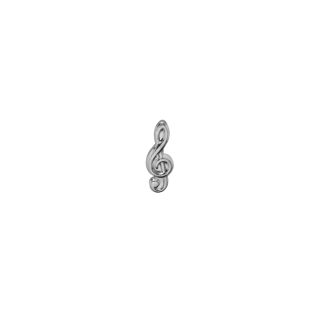 Musikerabzeichen Notenschlssel Spielmazug 15 mm, versilbert, mit langer Nadel