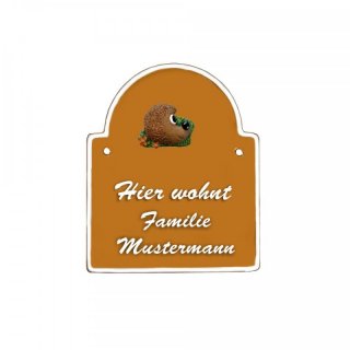 Namensschild Bogen- Klassik 140x170mm  terrakotta Motiv Familie Mutter Br