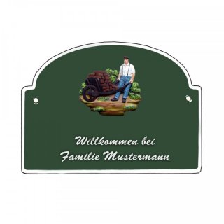 Namensschild Decoramic ist in vier Farbenlieferbar mit dem Motiv