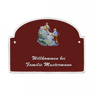 Namensschild - Namensschild Decoramic aus Arteliht groer Bogen  240x170mm  blau/weiss, aus Arteliht, Motiv Baum, Natur, Idylle