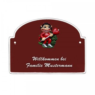 Namensschild - Namensschild Decoramic aus Arteliht groer Bogen  240x170mm  blau/weiss, aus Arteliht, Motiv Baum, Natur, Idylle