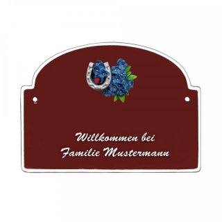Namensschild - Namensschild Decoramic aus Arteliht groer Bogen  240x170mm  blau/weiss, aus Arteliht, Motiv Baum, Natur, Idylle