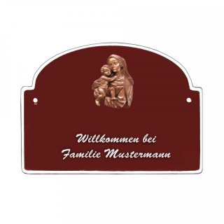 Namensschild - Namensschild Decoramic aus Arteliht großer Bogen Ø 240x170mm  blau/weiss, aus Arteliht, Motiv Baum, Natur, Idylle
