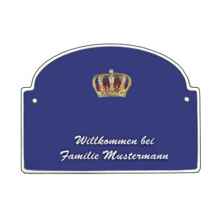 Namensschild - Namensschild Decoramic aus Arteliht groer Bogen  240x170mm  blau/weiss, aus Arteliht, Motiv Baum, Natur, Idylle