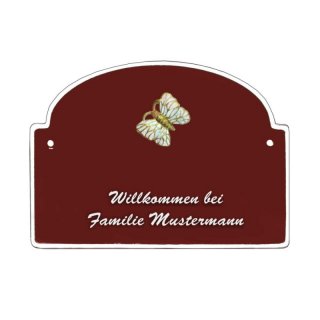 Namensschild - Namensschild Decoramic aus Arteliht groer Bogen  240x170mm  blau/weiss, aus Arteliht, Motiv Baum, Natur, Idylle