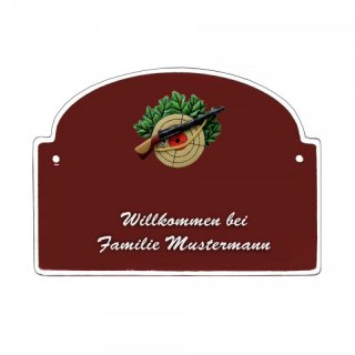 Namensschild - Namensschild Decoramic aus Arteliht großer Bogen Ø 240x170mm  braun/weiss, aus Arteliht, Motiv Baum, Natur, Idylle