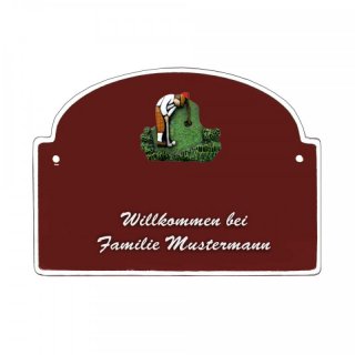 Namensschild - Namensschild Decoramic aus Arteliht groer Bogen  240x170mm  braun/weiss, aus Arteliht, Motiv Baum, Natur, Idylle