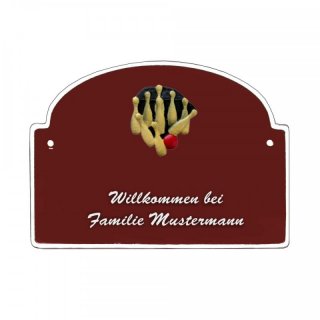 Namensschild - Namensschild Decoramic aus Arteliht groer Bogen  240x170mm  braun/weiss, aus Arteliht, Motiv Baum, Natur, Idylle