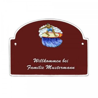 Namensschild - Namensschild Decoramic aus Arteliht groer Bogen  240x170mm  braun/weiss, aus Arteliht, Motiv Baum, Natur, Idylle