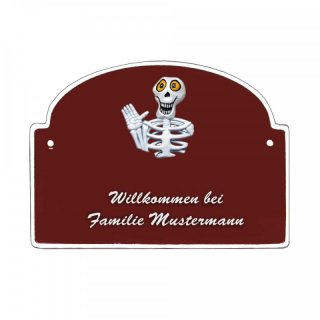 Namensschild - Namensschild Decoramic aus Arteliht groer Bogen  240x170mm  braun/weiss, aus Arteliht, Motiv Baum, Natur, Idylle
