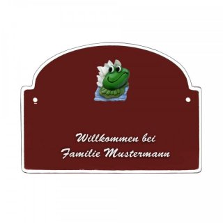 Namensschild - Namensschild Decoramic aus Arteliht groer Bogen  240x170mm  braun/weiss, aus Arteliht, Motiv Baum, Natur, Idylle