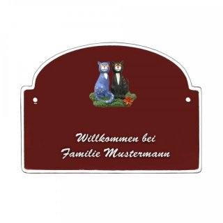 Namensschild - Namensschild Decoramic aus Arteliht großer Bogen Ø 240x170mm  braun/weiss, aus Arteliht, Motiv Baum, Natur, Idylle