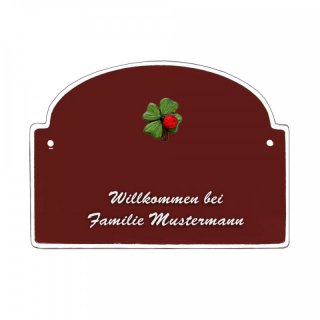 Namensschild - Namensschild Decoramic aus Arteliht groer Bogen  240x170mm  braun/weiss, aus Arteliht, Motiv Baum, Natur, Idylle