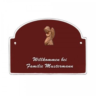 Namensschild - Namensschild Decoramic aus Arteliht groer Bogen  240x170mm  braun/weiss, aus Arteliht, Motiv Baum, Natur, Idylle