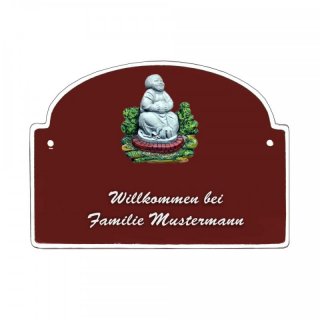 Namensschild - Namensschild Decoramic aus Arteliht groer Bogen  240x170mm  braun/weiss, aus Arteliht, Motiv Baum, Natur, Idylle