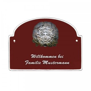 Namensschild - Namensschild Decoramic aus Arteliht groer Bogen  240x170mm  braun/weiss, aus Arteliht, Motiv Baum, Natur, Idylle