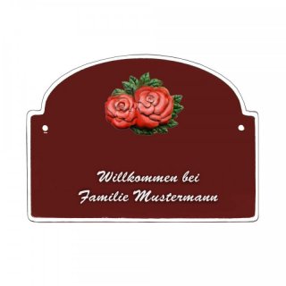 Namensschild - Namensschild Decoramic aus Arteliht groer Bogen  240x170mm  braun/weiss, aus Arteliht, Motiv Baum, Natur, Idylle