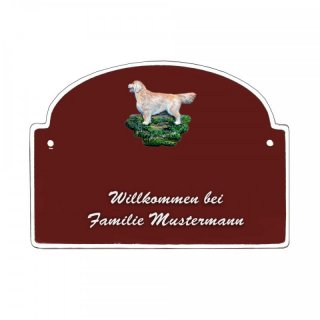 Namensschild - Namensschild Decoramic aus Arteliht groer Bogen  240x170mm  braun/weiss, aus Arteliht, Motiv Baum, Natur, Idylle