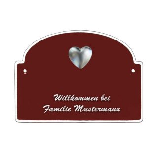 Namensschild - Namensschild Decoramic aus Arteliht großer Bogen Ø 240x170mm  braun/weiss, aus Arteliht, Motiv Baum, Natur, Idylle
