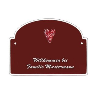 Namensschild - Namensschild Decoramic aus Arteliht groer Bogen  240x170mm  braun/weiss, aus Arteliht, Motiv Baum, Natur, Idylle