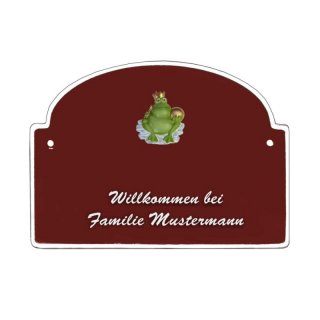 Namensschild - Namensschild Decoramic aus Arteliht groer Bogen  240x170mm  braun/weiss, aus Arteliht, Motiv Baum, Natur, Idylle