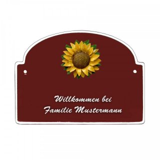 Namensschild - Namensschild Decoramic aus Arteliht groer Bogen  240x170mm  braun/weiss, aus Arteliht, Motiv Baum, Natur, Idylle