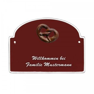 Namensschild - Namensschild Decoramic aus Arteliht großer Bogen Ø 240x170mm  braun/weiss, aus Arteliht, Motiv Baum, Natur, Idylle
