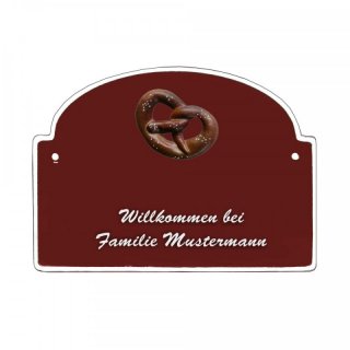 Namensschild - Namensschild Decoramic aus Arteliht groer Bogen  240x170mm  braun/weiss, aus Arteliht, Motiv Baum, Natur, Idylle