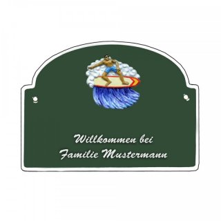 Namensschild - Namensschild Decoramic aus Arteliht groer Bogen  240x170mm  grn/weiss aus Arteliht, Motiv Baum, Natur, Idylle