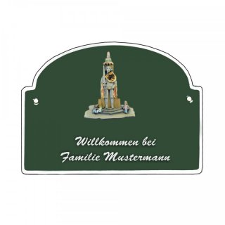 Namensschild - Namensschild Decoramic aus Arteliht groer Bogen  240x170mm  grn/weiss aus Arteliht, Motiv Baum, Natur, Idylle