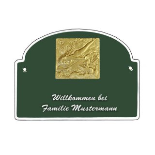 Namensschild - Namensschild Decoramic aus Arteliht groer Bogen  240x170mm  grn/weiss aus Arteliht, Motiv Baum, Natur, Idylle