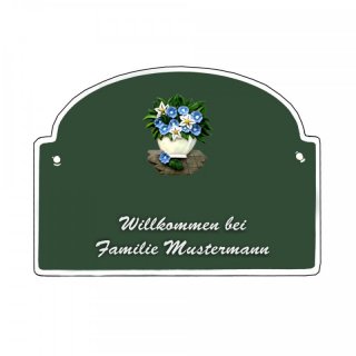 Namensschild - Namensschild Decoramic aus Arteliht gro�er Bogen � 240x170mm  gr�n/weiss aus Arteliht, Motiv Baum, Natur, Idylle