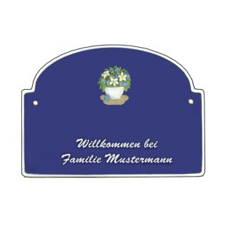 Namensschild - Namensschild Decoramic aus Arteliht gro�er Bogen � 240x170mm  gr�n/weiss aus Arteliht, Motiv Baum, Natur, Idylle