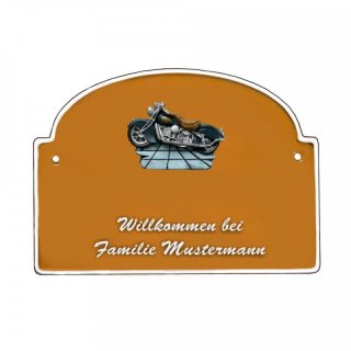 Namensschild - Namensschild Decoramic aus Arteliht groer Bogen  240x170mm  terrakotta/weiss, aus Arteliht, Motiv Baum, Natur, Idylle