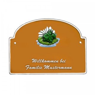 Namensschild - Namensschild Decoramic aus Arteliht groer Bogen  240x170mm  terrakotta/weiss, aus Arteliht, Motiv Baum, Natur, Idylle