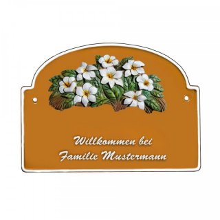 Namensschild - Namensschild Decoramic aus Arteliht groer Bogen  240x170mm  terrakotta/weiss, aus Arteliht, Motiv Baum, Natur, Idylle