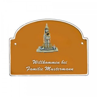 Namensschild - Namensschild Decoramic aus Arteliht groer Bogen  240x170mm  terrakotta/weiss, aus Arteliht, Motiv Baum, Natur, Idylle