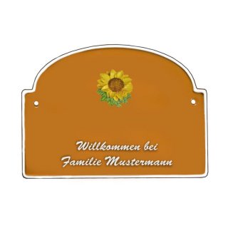 Namensschild - Namensschild Decoramic aus Arteliht groer Bogen  240x170mm  terrakotta/weiss, aus Arteliht, Motiv Baum, Natur, Idylle