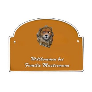 Namensschild - Namensschild Decoramic aus Arteliht groer Bogen  240x170mm  terrakotta/weiss, aus Arteliht, Motiv Baum, Natur, Idylle