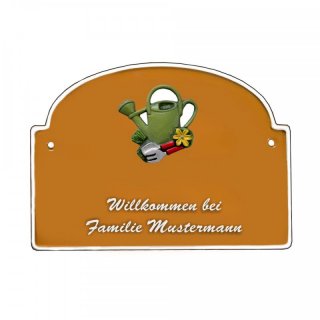 Namensschild - Namensschild Decoramic aus Arteliht groer Bogen  240x170mm  terrakotta/weiss, aus Arteliht, Motiv Baum, Natur, Idylle