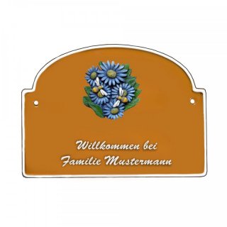 Namensschild - Namensschild Decoramic aus Arteliht groer Bogen  240x170mm  terrakotta/weiss, aus Arteliht, Motiv Baum, Natur, Idylle
