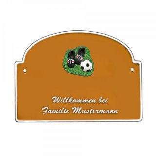 Namensschild - Namensschild Decoramic aus Arteliht groer Bogen  240x170mm  terrakotta/weiss, aus Arteliht, Motiv Baum, Natur, Idylle